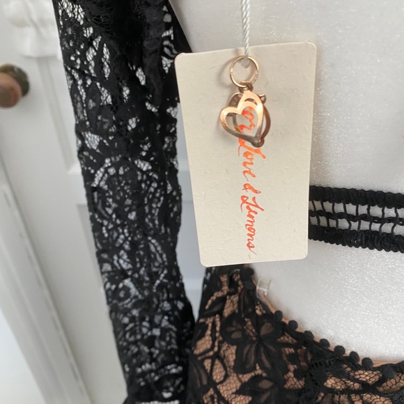 NWT For Love and Lemons Black Emorie Mini Dress - Picture 6 of 12